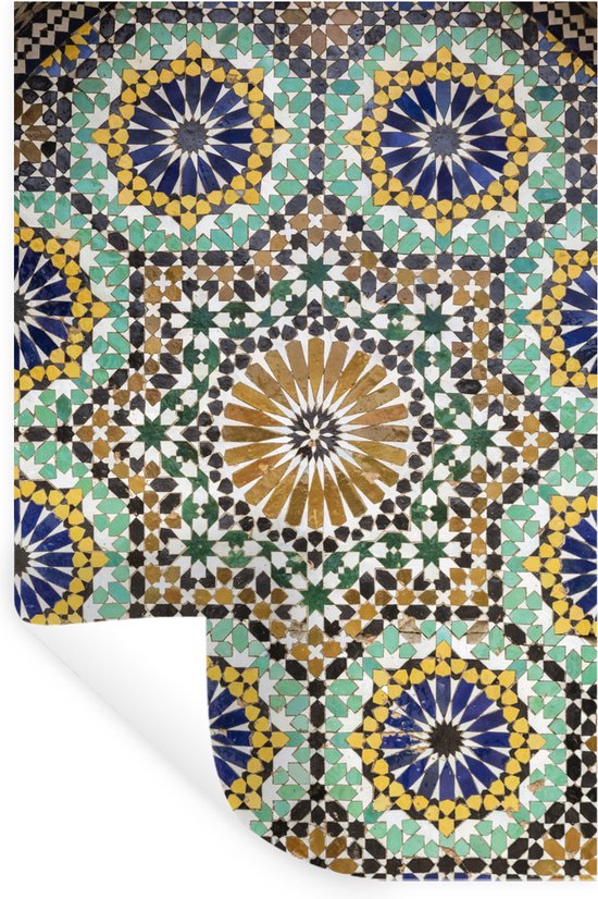 Muurstickers - Sticker Folie - Een close up van een Marokkaanse mozaïek - 40x60 cm - Plakfolie - Muurstickers Kinderkamer - Zelfklevend Behang - Zelfklevend behangpapier - Stickerfolie