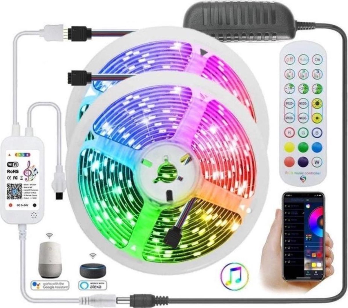 Drphone AG01 - LED Strip RGB - 10 METER - WiFi - Draadloos - Waterdicht  IP65 -... | bol.com