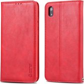 Voor Huawei Y5 2019 / Enjoy 8S AZNS Retro Texture Magnetische Horizontale Flip PU Leather Case met houder & kaartsleuven & fotolijst (rood)