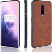 Schokbestendig Schapenhuid PC + PU + TPU Hoesje voor OnePlus 7 Pro (Bruin)