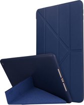 Voor iPad 10.2 inch TPU horizontale vervorming Flip lederen tas met houder (blauw)