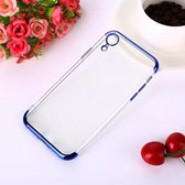 Three Sections Electroplating Side TPU Protective Back Case voor iPhone XR (blauw)