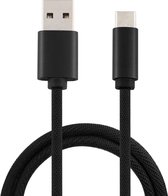 5A USB naar USB-C / Type-C supersnel opladen gevlochten datakabel, kabellengte: 1 m (zwart)