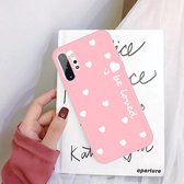 Voor Galaxy Note10 + Smiling Love Heart Pattern Frosted TPU beschermhoes (roze)