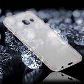 Voor Galaxy A3 (2017) Diamond Encrusted Transparent Soft TPU Protective Back Cover Case (transparant)