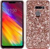 Plating Glittery Powder Shockproof TPU Case voor LG G8 ThinQ (Rose Gold)