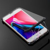 Ultradunne hoekig frame Magnetische absorptie Dubbelzijdig gehard glazen omhulsel voor iPhone 8 Plus (zilver)
