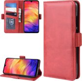 Voor Geschikt voor Xiaomi Redmi Note 7 / Redmi Note 7 Pro Double Buck Crazy Horse Business Mobiele telefoon Holster met Card Wallet Bracket-functie (rood)