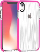 Glanzend glas poeder rimpelingen patroon TPU beschermhoes voor iPhone XR (roze rood)