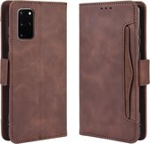 Voor Galaxy S20 + / S20 + 5G portemonnee stijl huidgevoel kalf patroon lederen tas met apart kaartslot (bruin)