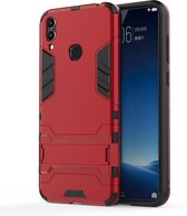 Shockproof PC + TPU Case voor Huawei Honor 8C, met houder (rood)