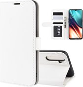 Voor Oppo K5 R64 textuur enkele vouw horizontale flip lederen tas met houder & kaartsleuven & portemonnee (wit)