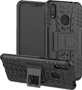 Tire Texture TPU + PC Shockproof Case voor Asus Zenfone Max (M2), met houder (zwart)