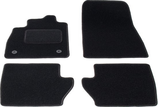 Jeu de tapis de voiture noirs 4 pièces pour Ford Fiesta.