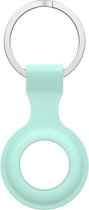 By Qubix AirTag case - draagbare silicone beschermhoes voor Apple AirTags, met sleutelhanger - turquoise