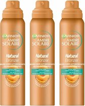 3x Garnier Ambre Solaire Natural Poudres bronzantes Spray Autobronzant Léger 150 ml