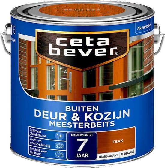 violist Er is behoefte aan Appartement CetaBever Buiten Deur & Kozijn Meester Beits - Glans - Teak - 2,5 liter |  bol.com