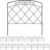 relaxdays clôture en métal 16 pièces - clôture décorative - bordure de bordure - clôture de jardin - décoration - haute
