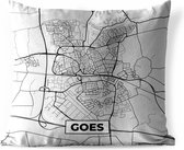 Coussin de jardin - Plan de la ville - Goes - Grijs - Wit - 40x40 cm - Résistant aux intempéries