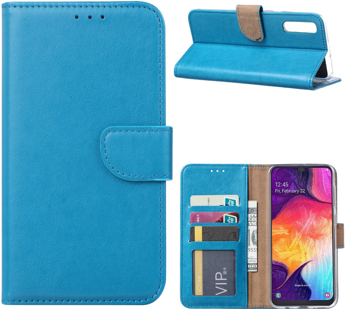 Portemonnee Hoesje Geschikt Voor Samsung Galaxy A50s/A30s - Turquoise