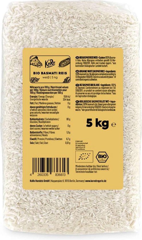 KoRo | Riz basmati bio blanc | 5 kg