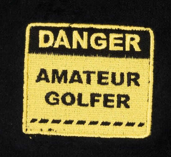 Nova Golf Danger Amateur Golfer' Golfhanddoek - Zwart Geel van Nova Golf — afbeelding 2