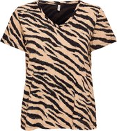 Only T-shirt Onlnulle Life S/s V-neck Top Jrs 15233998 Black/humus Zebra Dames Maat - M