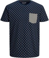 Jack & Jones T-shirt Jorcanyon Pocket Tee Ss Crew Neck 12189666 Navy Blazer/reg/aop Mannen Maat - XL