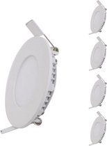 12W witte slanke ronde LED-downlight (set van 5) - Wit licht