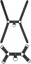 Ouch! Skulls and Bones - Male Harness with Skulls & Spikes - Bla