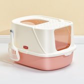 PAKEWAY 2020 nieuwe Ark Kattentoilet Gesloten Kattenbak Eco-vriendelijke Grote Ruimte Kattenbak - gratis zeef t.w.v 7.49!! - Roze