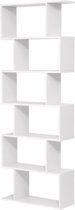 Segenn's Laval Boekenkast - plank - staande plank voor preasentatie - vrijstaande kast - decoratieve plank met 6 niveaus, wit