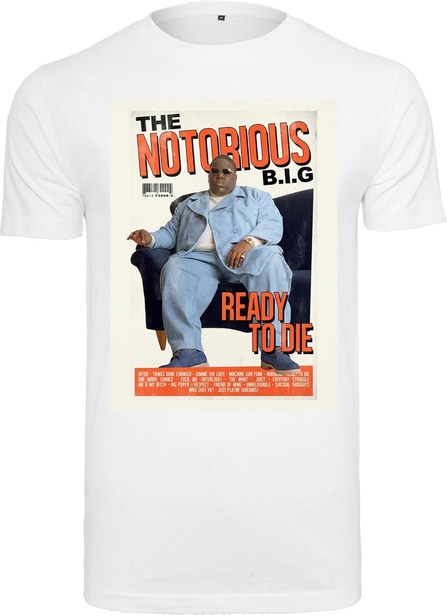Mister Tee Biggie Magazine Cover Heren T-shirt L Wit