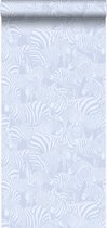 Origin behang zebra's lichtblauw - 346834 - 53 cm x 10,05 m