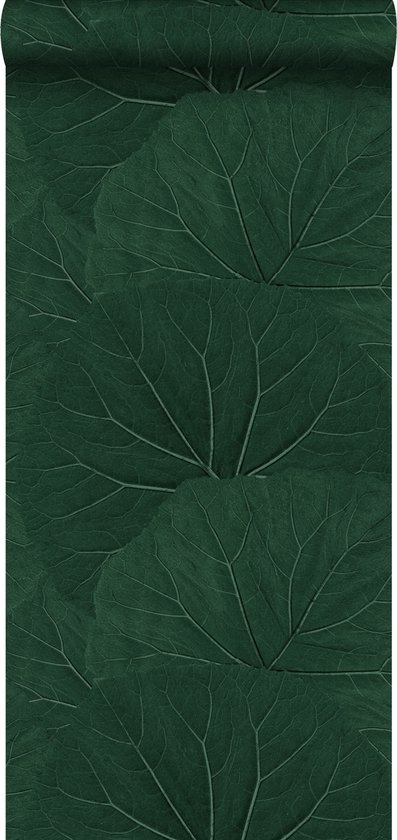 ESTAhome behang grote bladeren emerald groen - 138997 - 0,53 x 10,05 m