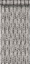 ESTAhome behang breisel grijs - 137721 - 53 cm x 10,05 m