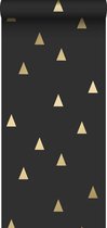 ESTAhome behang grafische driehoeken zwart en goud - 139123 - 0.53 x 10.05 m