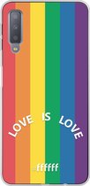 6F hoesje - geschikt voor Samsung Galaxy A7 (2018) -  Transparant TPU Case - #LGBT - Love Is Love #ffffff