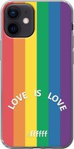 6F hoesje - geschikt voor iPhone 12 Mini -  Transparant TPU Case - #LGBT - Love Is Love #ffffff