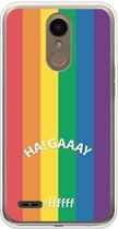 LG K10 (2018) Hoesje Transparant TPU Case - #LGBT - Ha! Gaaay #ffffff
