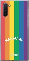 6F hoesje - geschikt voor Samsung Galaxy Note 10 -  Transparant TPU Case - #LGBT - Ha! Gaaay #ffffff