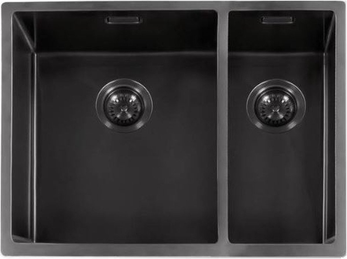 Lanesto Urban Gun Metal Zwart 618 34x40 en 18x40 spoelbak