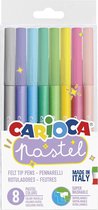 Carioca viltstiften Pastel, 8 stiften in blister