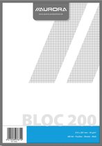 Kladblok formaat 21 x 297 cm (A4) geruit 5 mm