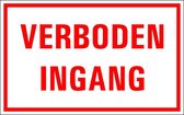 Verboden ingang tekstbord - kunststof 200 x 125 mm