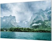 Wandpaneel Meer en Bergen  | 180 x 120  CM | Zwart frame | Wand-beugels (27 mm)