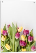Tuinposter – Bos Tulpen - 60x90cm Foto op Tuinposter  (wanddecoratie voor buiten en binnen)