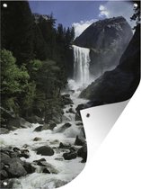 Affiche jardin - Toile Posters de jardin extérieur - Une chute d'eau au parc national américain Yosemite - 90x120 cm - Jardin
