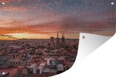Muurdecoratie Architectuur - Lucht - Barcelona - 180x120 cm - Tuinposter - Tuindoek - Buitenposter