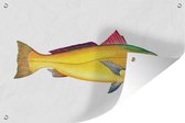Affiche de jardin Pêche - CM - Poisson d'or sur fond blanc Affiche de jardin toile en vrac 120x80 cm - Toile de jardin / Toile d'extérieur / Peintures pour l'extérieur (décoration jardin)